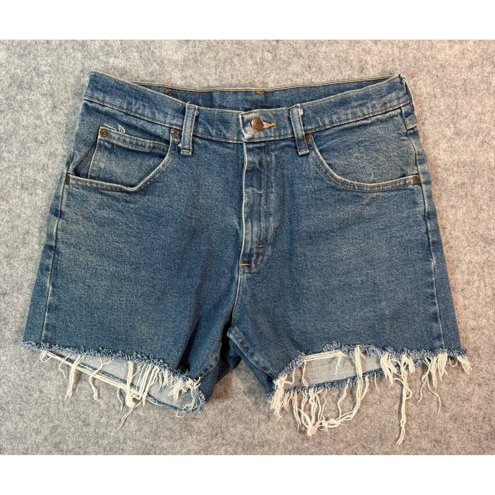 Wrangler Premium Quality  Cut Off‎ Denim Shorts Blue Medium Wash 32x30